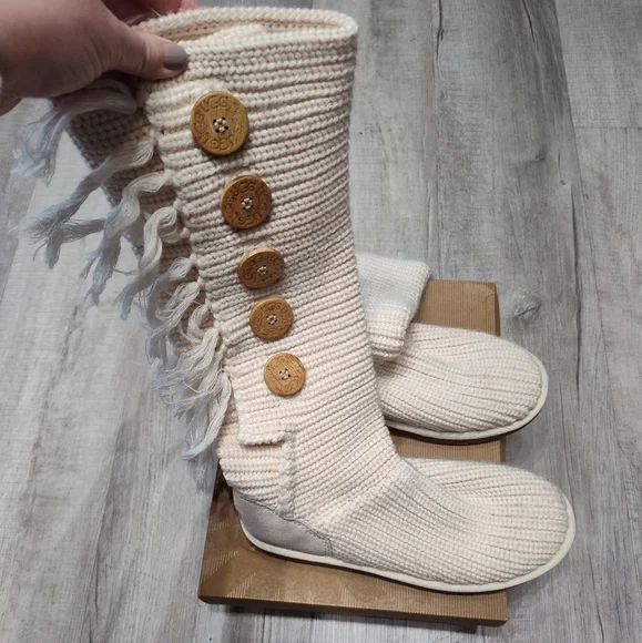 Ugg fringe cardy boot ivory 7 - Picture 2 of 7